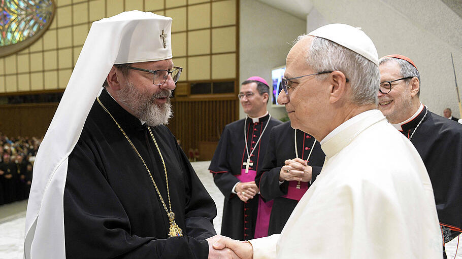 Papst Leo und der Kiewer Großerzbischof Swjatoslaw Schewtschuk