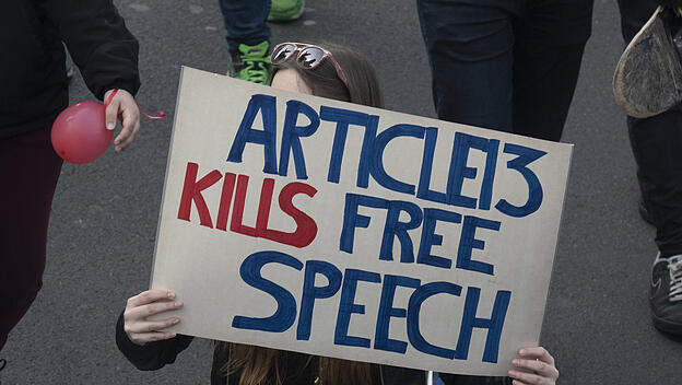 Demonstration gegen EU-Urheberrechtsreform in Berlin
