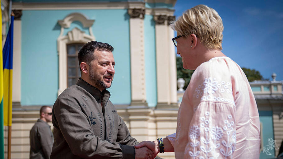 Präsident Selenskyj und die litauische Premierministerin Simonyte