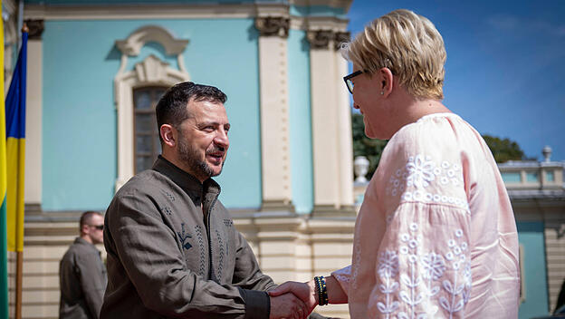 Präsident Selenskyj und die litauische Premierministerin Simonyte