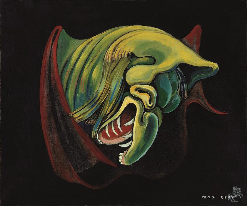 Max Ernst, Der Kopf des "Hausengels“, 1937, Öl auf Leinwand, 65,3 x 78,2 cm, Neue Nationalgalerie – Stiftung Preußischer Kulturbesitz. Schenkung Sammlung Ulla und Heiner Pietzsch an das Land Berlin 2010.