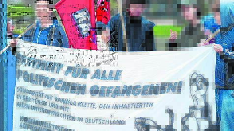 Demo von Sympathisanten der mutmaßlichen RAF-Terroristin Daniela Klette