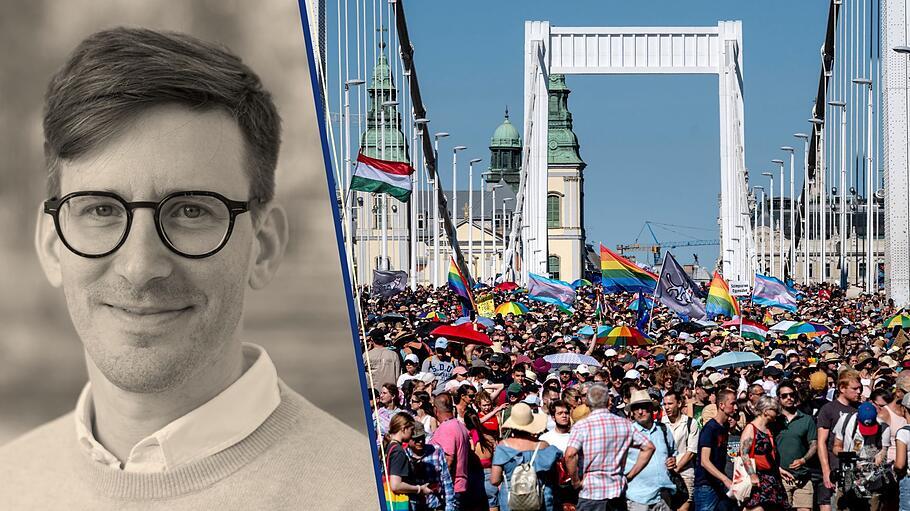 Pride-Parade in Ungarns Hauptstadt Budapest im Juni 2025.