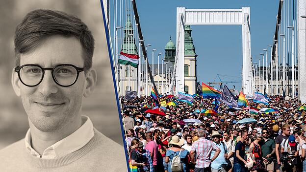 Pride-Parade in Ungarns Hauptstadt Budapest im Juni 2025.
