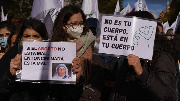 Demonstration gegen Abtreibung in Madrid