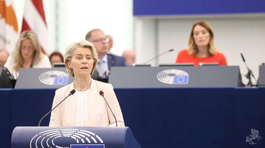 Ursula von der Leyen bei ihrer Rede im Europäischen Parlament