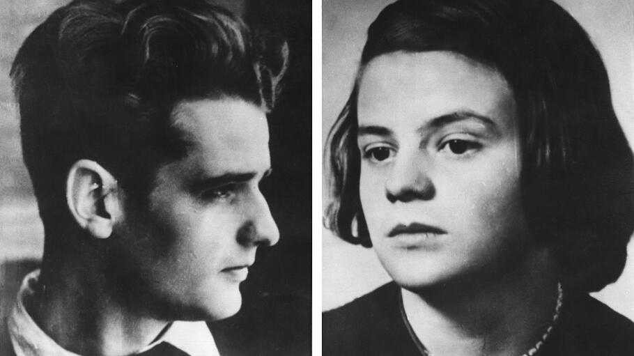 Hans und Sophie Scholl (undatierte Aufnahmen), Gründer bzw. Mitglieder der Widerstandsgruppe «Weiße Rose»