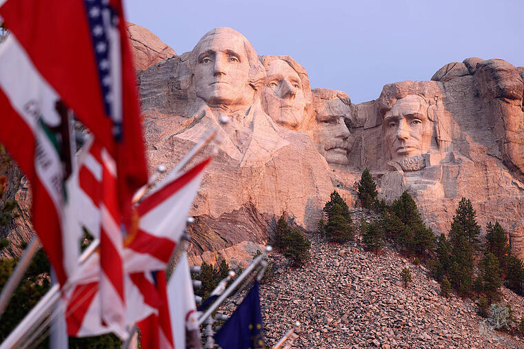 Mount Rushmore Memorial In Keystone, South Dakota