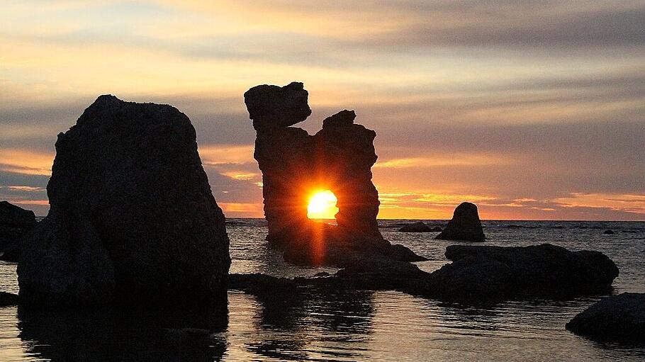 Untergehende Sonne auf Fårö