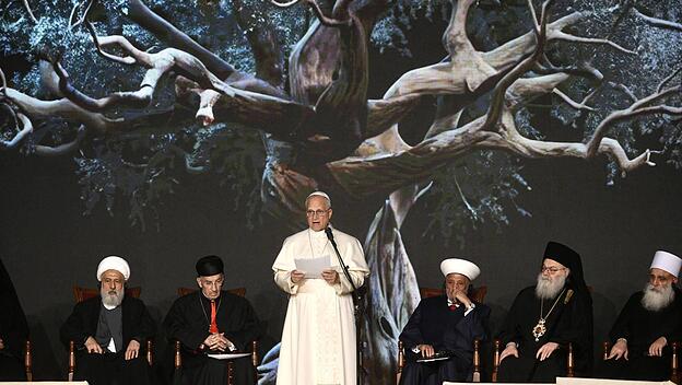 Papst Leo bei einem ökumenischen und interreligiösen Treffen in Beirut