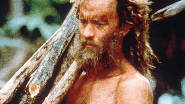 Tom Hanks als  Robinson Crusoe in "Verschollen"