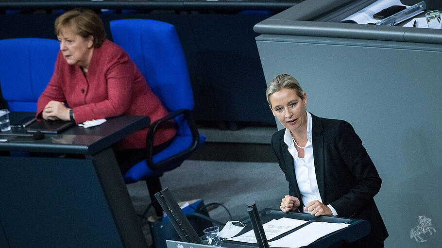 Alice Weidel und Angela Merkel