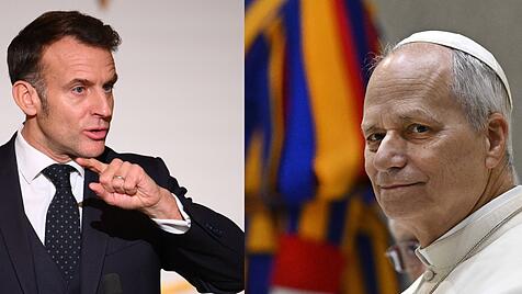 Emmanuel Macron und Papst Leo XIV.