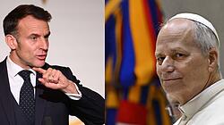 Emmanuel Macron und Papst Leo XIV.