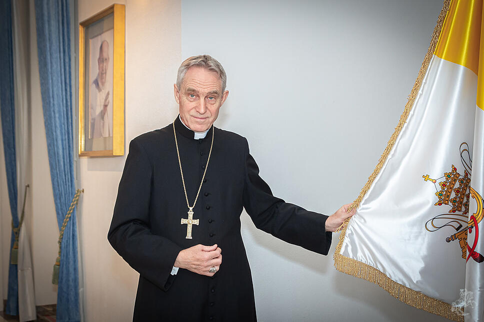 Erzbischof Georg Gänswein in der Nuntiatur in Vilnius, Litauen.