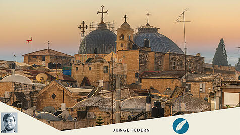 Blick auf die Grabeskirche in Jerusalem