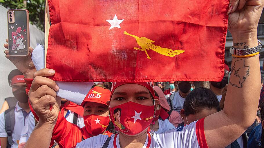 Demonstrationen gegen Militärregierung in Myanmar.