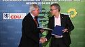 Unterzeichnung Koalitionsvertrag für Schwarz-Grün in Hessen