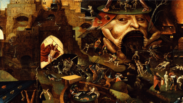 Die Höllenfahrt Jesu, gemalt von einem Schüler von Hieronymus Bosch.