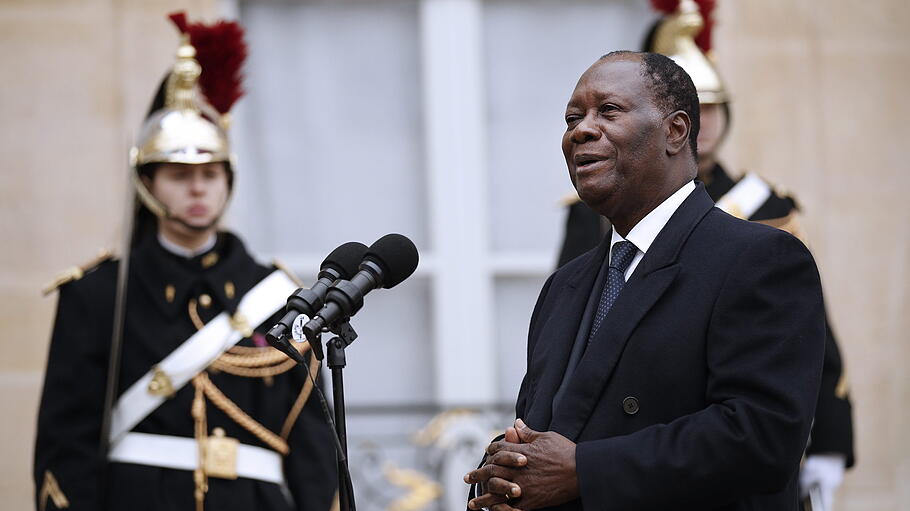 Ivory Coast President Alassane Dramane Ouattara in Paris