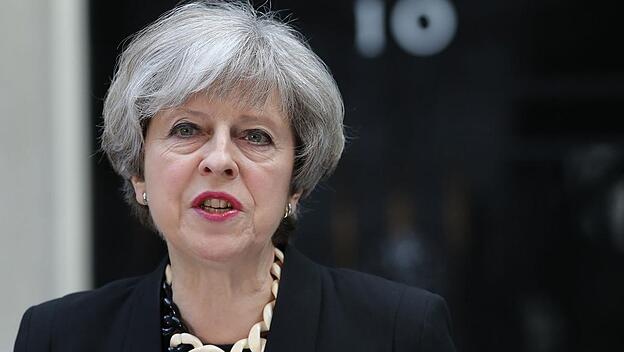Britische Premierministerin Theresa May bei ihrer Rede in Downing Street 10