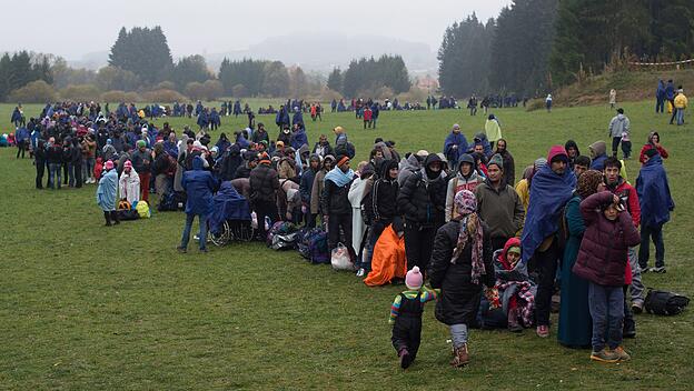 Migranten an der deutsch-österreichischen Grenze