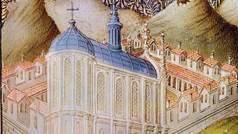 „La Grande Chartreuse“ auf einer Darstellung in dem Pergamentband „Les Belles Heures“
