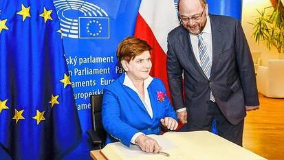 Polens Ministerpräsidentin Beata Szydlo und Parlamentspräsident Martin Schulz