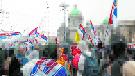 Demonstration gegen die Korruption und wachsende Autokratie in Serbien