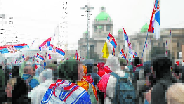 Demonstration gegen die Korruption und wachsende Autokratie in Serbien