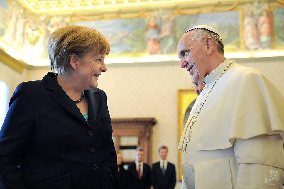 Franziskus und Merkel