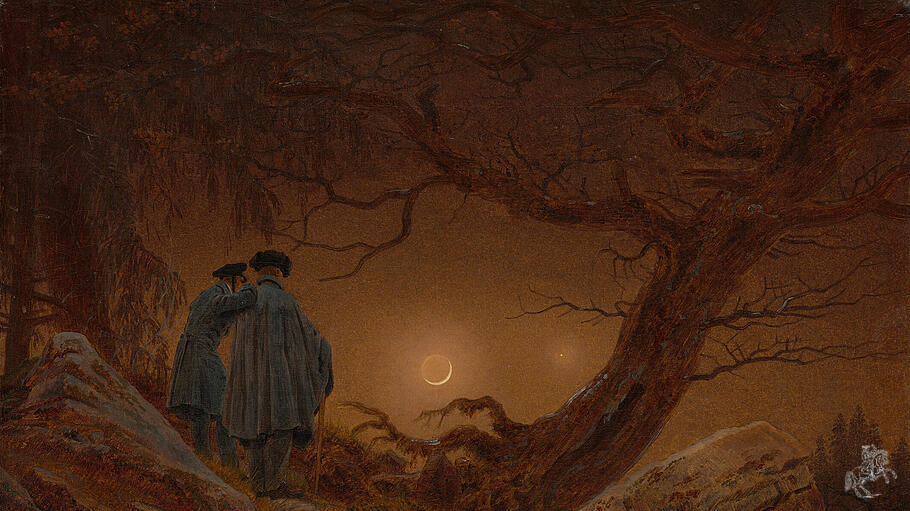 "Zwei Männer in Betrachtung des Mondes", Caspar David Friedrich, 1819/20