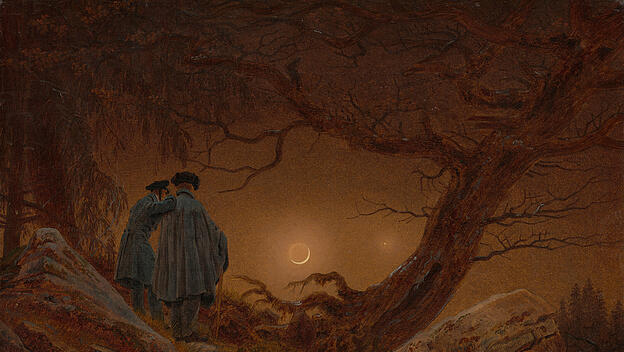 "Zwei Männer in Betrachtung des Mondes", Caspar David Friedrich, 1819/20