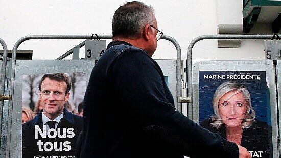Präsidentschaftswahl in Frankreich: Emmanuel Macron und Marine Le Pen haben die Nasen vorn