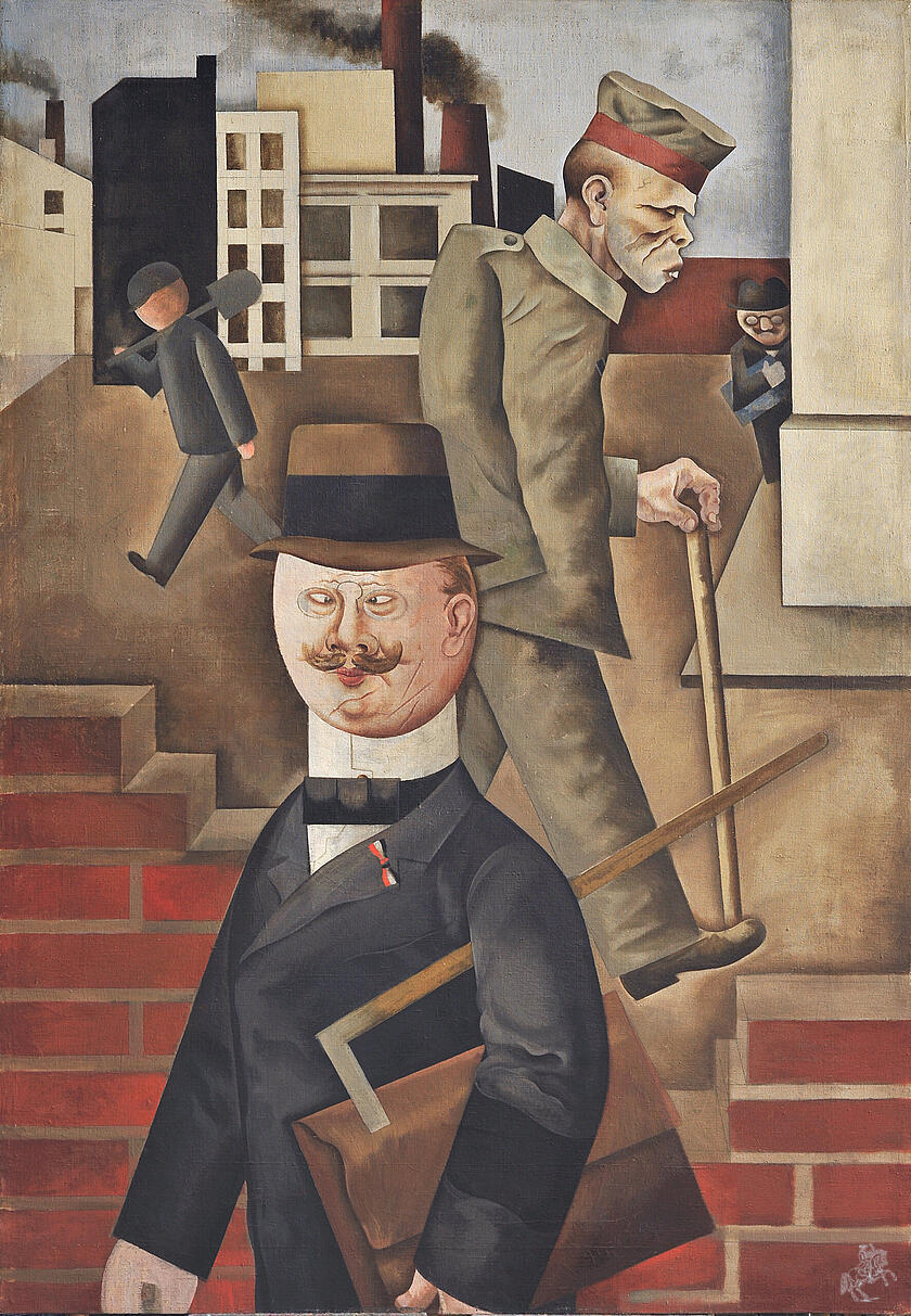 George Grosz, „Grauer Tag“, 1921. Öl auf Leinwand, 140,5 x 100,5 cm Berlin, Neue Nationalgalerie.