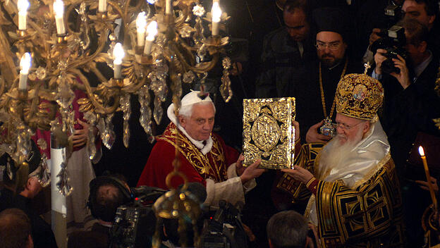 Papst Benedikt XVI. und Patriarch Bartholomaios I. in der Türkei