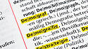 Symbolbild Demografie, Auszug aus dem Duden