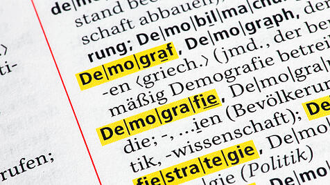 Symbolbild Demografie, Auszug aus dem Duden