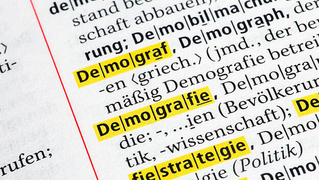 Symbolbild Demografie, Auszug aus dem Duden