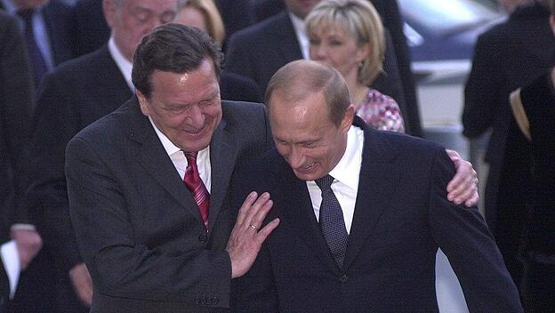 Gerhard Schr&ouml;der und Wladimir Putin