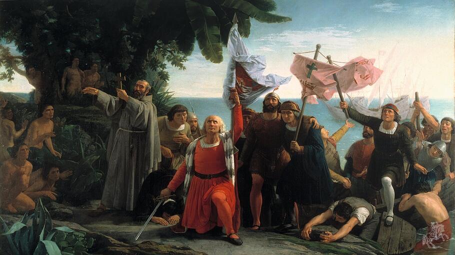 Christoph Kolumbus landet in Amerika