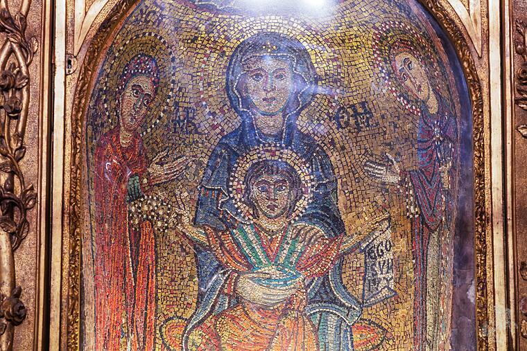 Mosaik aus der Basilika San Prassede in Rom.