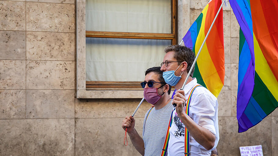 Während der Pride-Parade in Rom