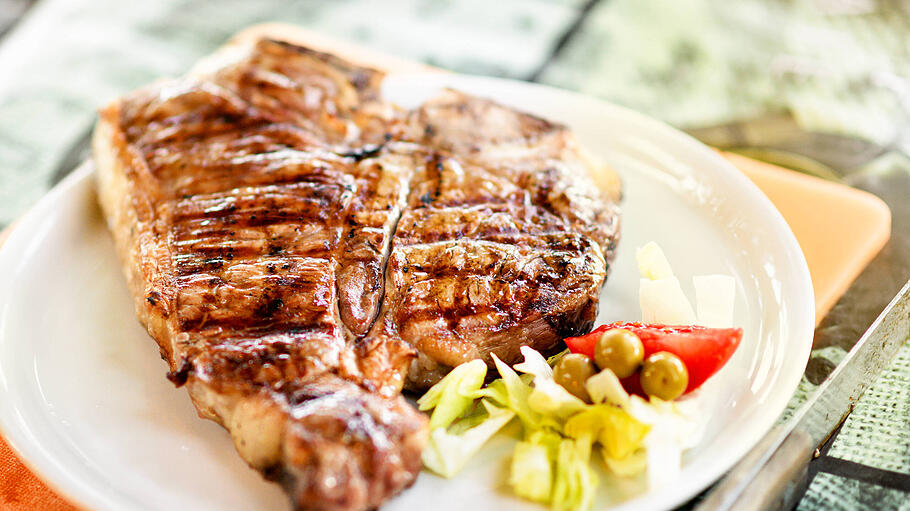 Grilled or barbecued Florentine steak on a plate