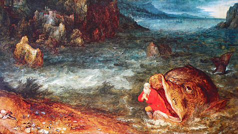 Nnach drei Tagen und Nächten spuckt der Wal Jonas zurück an Land.