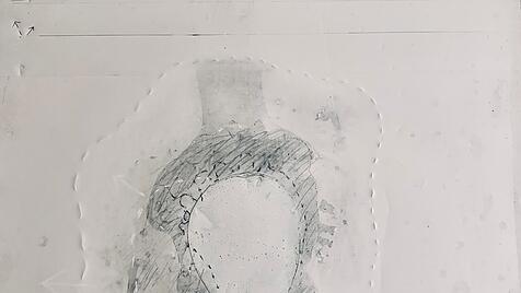 Mutma&szlig;ungen &uuml;ber das Jenseits reichen auch in die Kunst der Moderne. Der informelle Maler Gerhard Hoehme hat dem Transzendenz-Gedanken in dieser Arbeit auf Papier aus dem Jahre 1968 Gestalt verliehen.