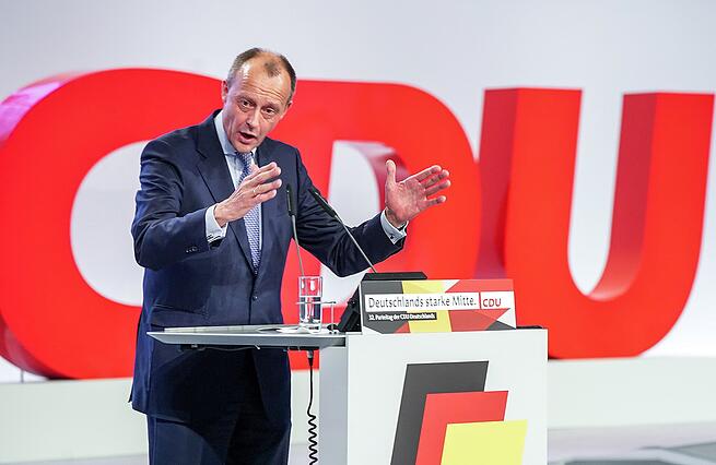 Friedrich Merz beim CDU-Parteitag in Leipzig