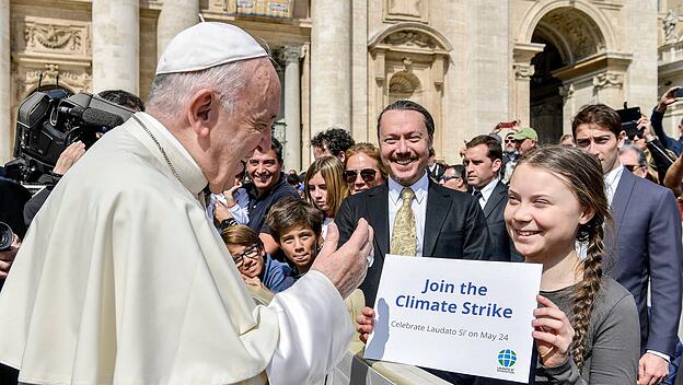 Greta und Papst Franziskus