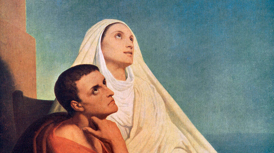 Die heilige Monika mit ihrem zunächst skeptischen Sohn, dem späteren Kirchenvater Augustinus.