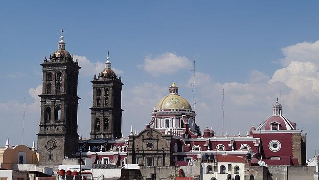 Blick auf die Kathedrale von Puebla